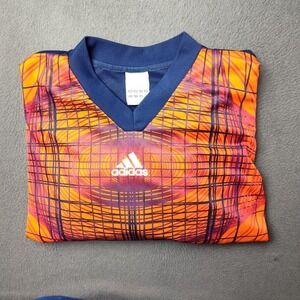 Adidas Shirt Mens Small Orange Goalkeeper Soccer Jersey Climalite Long Sleeve